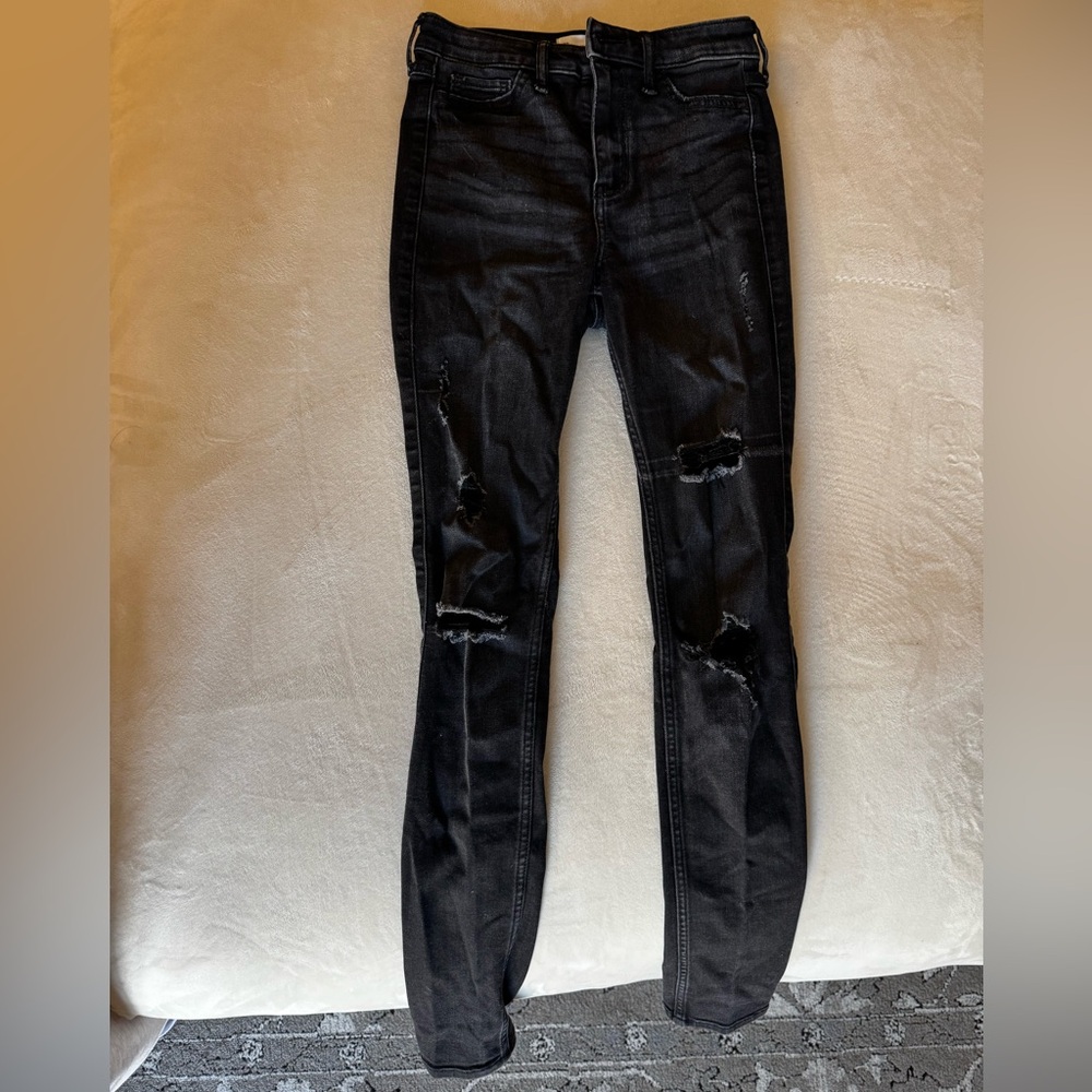Hollister Black Distressed Skinny Jeans